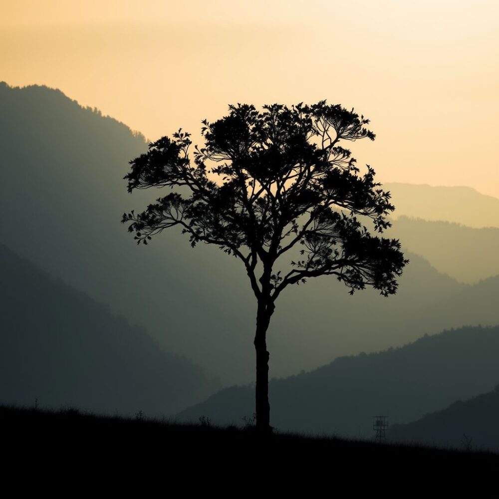 silhouette of a tree