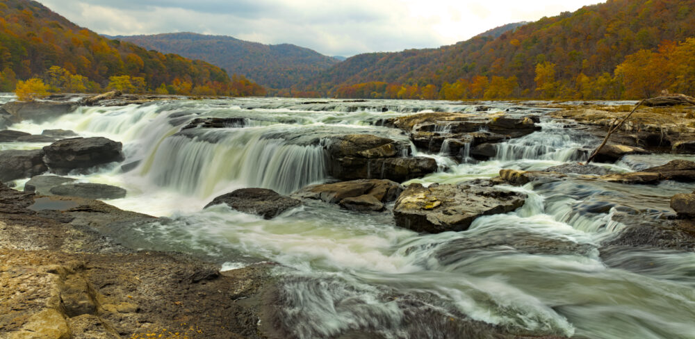 Water Crashing Over The Upper Falls, Sandstone Falls, West Virginia