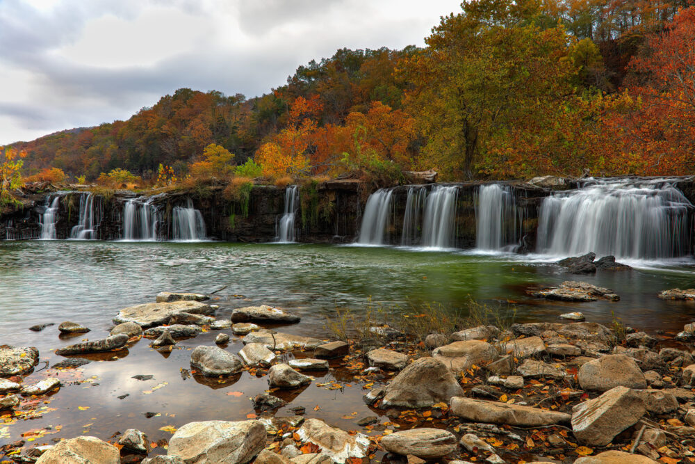 Multiple Water Chutes At Lower Falls, Sandstone Falls, West Virginia