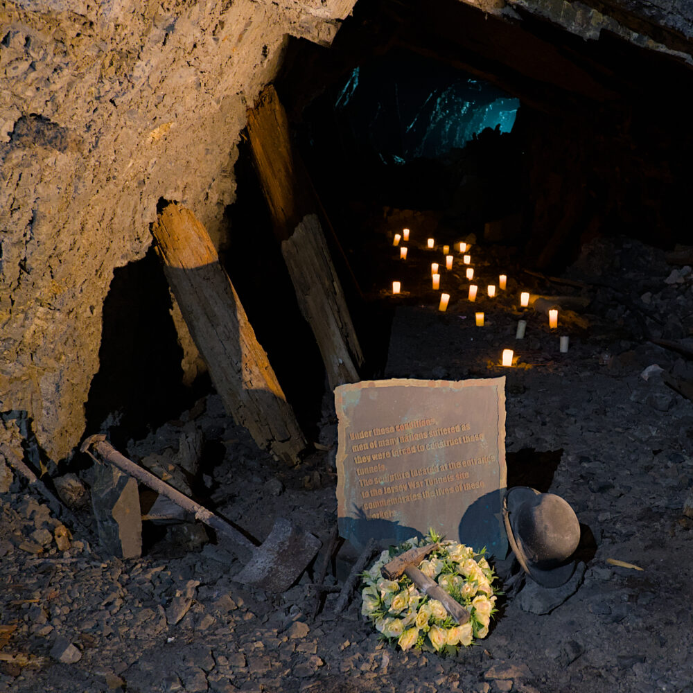 Plaque At An Unfinished Tunnel Entrance To The Construction Workers, Jersey War Tunnels, Jersey, Channel Islands
