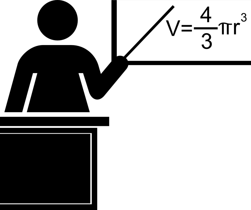 Teacher Pointing To Maths Equation