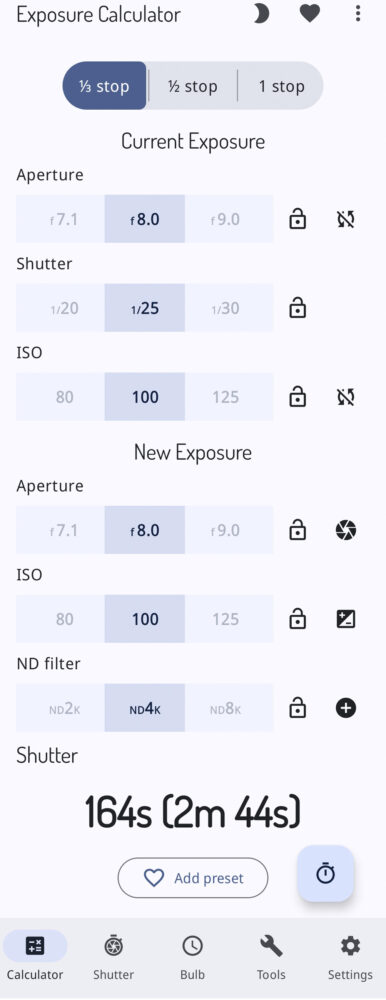 Exposure Calculator App