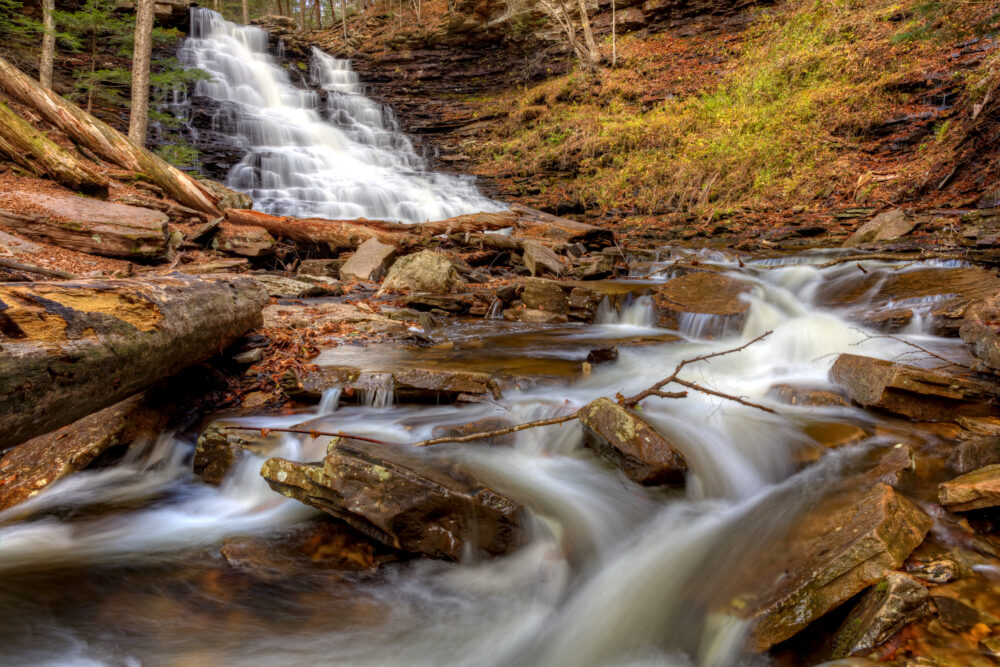 FL Ricketts Falls In Autumn At Ricketts Glen State Park PA
