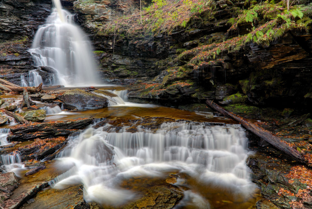 Ozone Falls In Autumn At Ricketts Glen State Park PA By MrsFaceless