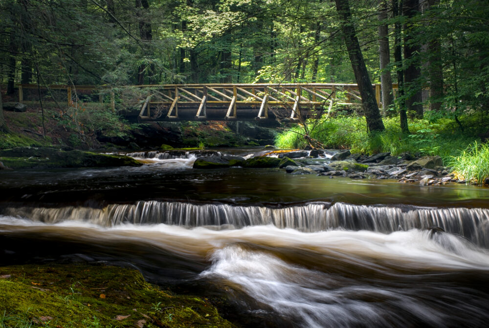 Wooden Bridge Over Dingmans Creek At George W Childs Park, Delaware Water Gap National Recreation Area, Pennsylvania