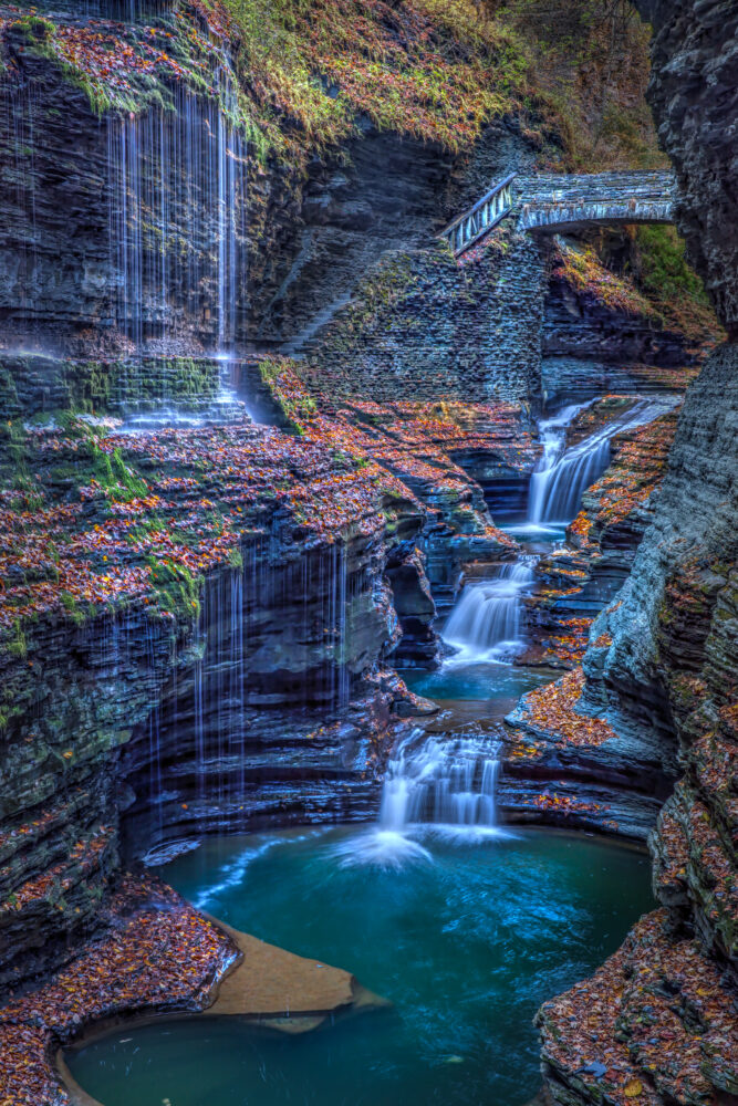 Rainbow Falls at The Gorge Trail, Watkins Glen State Park, New York